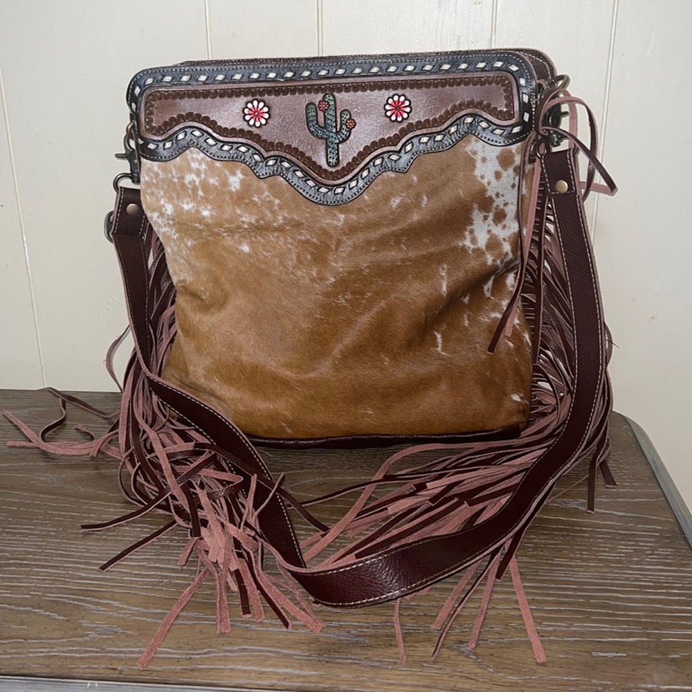 Myra cross body cowhide purse